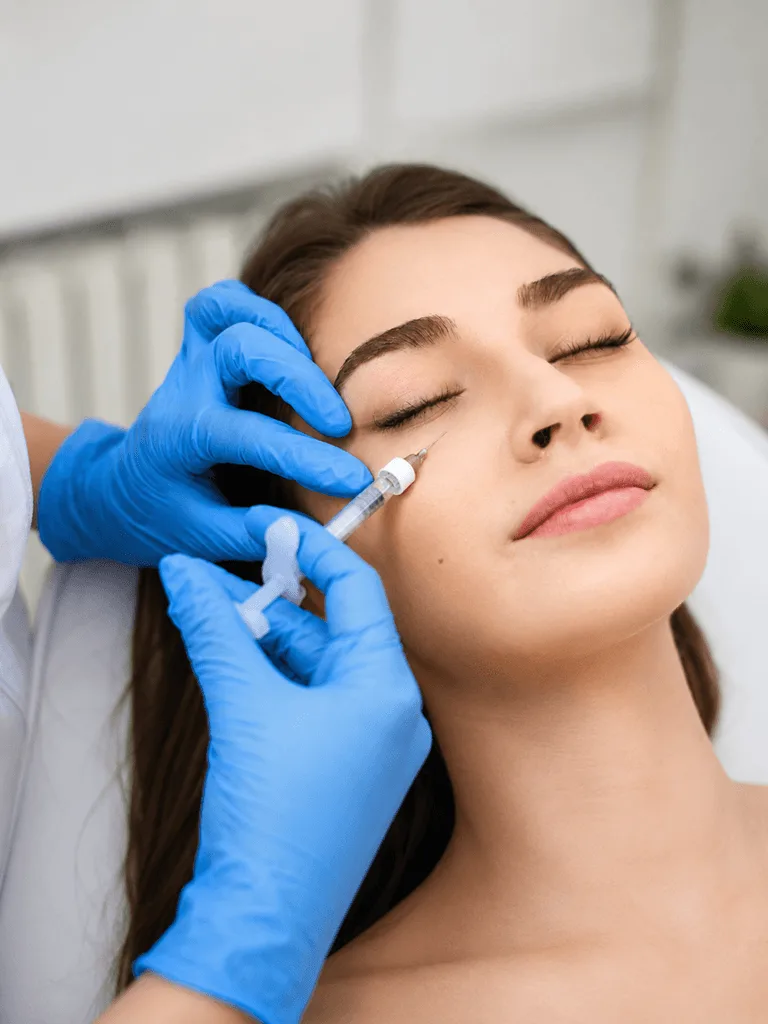 A tear trough filler injection under the eye at The Skin Firm Sheffield